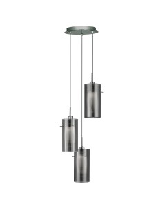 Searchlight® I Пендел Duo II - сатенено сребро и опушено стъкло I 3 x E14 - 2300-3SM - Цена | LEDs4economy 2