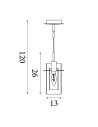 Searchlight® I Пендел Duo II - сатенено сребро и опушено стъкло I 1 x E14 - 2301SM - 4