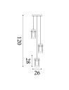 Searchlight® I Пендел Duo III - Бронзов метал и шампанско I 3 x E14 - 2303-3CP - 4
