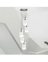 Searchlight® I Пендел Duo I - сатенено сребрист метал и стъкло I 5 x E14 - 2305-5 - 5