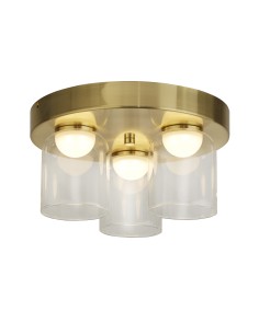 Searchlight® I LED лампа Highball, плафон, сатениран месинг и прозрачно стъкло, IP44 I 3 x LED - 23083-3SB - Цена | LEDs4economy