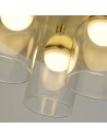 Searchlight® I LED лампа Highball, плафон, сатениран месинг и прозрачно стъкло, IP44 I 3 x LED - 23083-3SB - 3