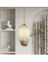Searchlight® I Пендел Rocky, сатениран месинг, метал и стъкло I 1 x G9 - 23141-1SB - 5