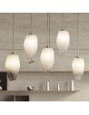Searchlight® I Пендел Rocky, сатениран месинг, метал и стъкло I 5 x G9 - 23145-5SB - 5