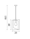 Searchlight® I Пендел Plaza, черен метал I 1 x E27 - 23203BK - 4