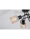 Searchlight® I Плафон Knot, черен метал с кехлибарен стъклен абажур I 3 x E14 - 23603-3BK - 3