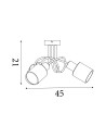 Searchlight® I Плафон Knot, черен метал с кехлибарен стъклен абажур I 3 x E14 - 23603-3BK - 4