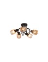 Searchlight® I Плафон Knot, черен метал с кехлибарен стъклен абажур I 5 x E14 - 23605-5BK