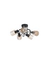 Searchlight® I Плафон Knot, черен метал с кехлибарен стъклен абажур I 5 x E14 - 23605-5BK - 2