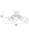 Searchlight® I Плафон Knot, черен метал с кехлибарен стъклен абажур I 5 x E14 - 23605-5BK - 4