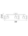 Searchlight® I Westminster Спот черно, сатениран месинг и опушено стъкло I 3 x E14 - 23801-3SM - 4