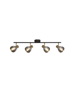 Searchlight® I Westminster Спот черно, сатениран месинг и опушено стъкло I 4 x E14 - 23801-4SM - Цена | LEDs4economy