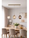 Searchlight® I Пендел Whirl Bar, сатениран месинг, многоцветно стъкло I 3 x E14 - 24141-3SB - 5