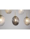 Searchlight® I Пендел Whirl Bar, сатениран месинг, многоцветно стъкло I 5 x E14 - 24141-5SB - 3