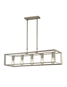 Searchlight® I Пендел Heaton - метал с матово злато/сребро I 5 x E27 - 2415-5SI - Цена | LEDs4economy