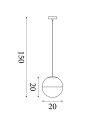 Searchlight® I Пендел Endor - сатениран месинг и опалово стъкло I 1 x E27 - 24181-20SB - 4