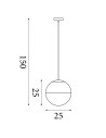 Searchlight® I Пендел Endor - сатениран месинг и опалово стъкло I 1 x E27 - 24181SB - 4
