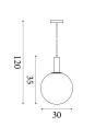 Searchlight® I Пендел Sweden, Ombre, червено омбре стъкло с метал лате I 1 x GU10 - 24183-1RE - 4