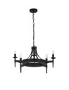 Searchlight® I Пендел Cartwheel II - Черно ковано желязо I 5 x E14 - 2425-5BK