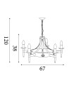 Searchlight® I Пендел Cartwheel II - Черно ковано желязо I 5 x E14 - 2425-5BK - 4
