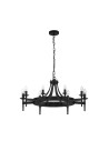 Searchlight® I Пендел Cartwheel II - Черно ковано желязо I 8 x E14 - 2428-8BK