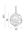 Searchlight® I Пендел Orbit - Античен месинг I 4 x E14 - 2474-4AB - 4