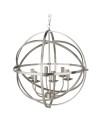 Searchlight® I Пендел Orbit - сатенено сребрист метал I 6 x E14 - 2476-6SS - 2