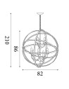 Searchlight® I Пендел Orbit, сатенено сребрист метал I 8 x E14 - 2478-8SS - 4