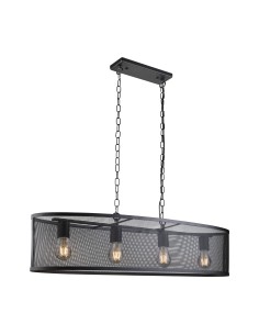 Searchlight® I Пендел Fishnet - матово черен метал и мрежест абажур I 4 x E27 - 2484-4BK - Цена | LEDs4economy
