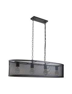 Searchlight® I Пендел Fishnet - матово черен метал и мрежест абажур I 4 x E27 - 2484-4BK - Цена | LEDs4economy 2
