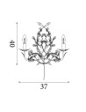 Searchlight® I Аплик Alamandite - кремаво-златист метал, стъклени капки I 2 x E14 - 2492-2CR - 4