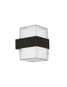 Searchlight® I Външен аплик Pittsburgh - черен метал и опал I 2 x LED - 25122-2BK - 2