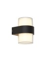 Searchlight® I Външен аплик Pittsburgh - черен метал и опал I 2 x LED - 25123-2BK