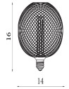 Searchlight® I Пендел Wire Mesh - черен метал I 1 x E27 - 26003BK - 4