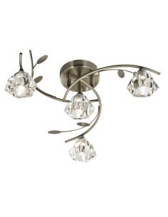 Searchlight® I Плафон Sierra - античен месинг и стъкло I 4 x G9 - 2634-4AB - Цена | LEDs4economy