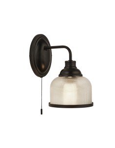 Searchlight® I Аплик Highworth - матов черен метал, стъкло тип холофан I 1 x E27 - 2671-1BK - Цена | LEDs4economy