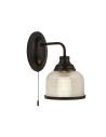 Searchlight® I Аплик Highworth - матов черен метал, стъкло тип холофан I 1 x E27 - 2671-1BK