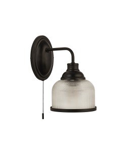 Searchlight® I Аплик Highworth - матов черен метал, стъкло тип холофан I 1 x E27 - 2671-1BK - Цена | LEDs4economy 2