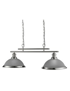 Searchlight® I Пендел Bistro - сатенено сребрист метал и стъкло I 2 x E27 - 2682-2SS - Цена | LEDs4economy 2