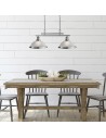 Searchlight® I Пендел Bistro - сатенено сребрист метал и стъкло I 2 x E27 - 2682-2SS - 5