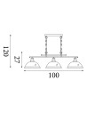 Searchlight® I Полилей Bistro 3L - античен месинг, метал и киселинно стъкло I 3 x E27 - 2683-3AB - 4