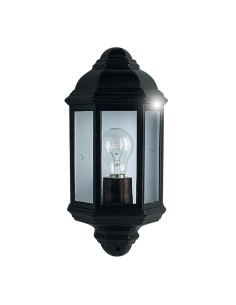 Searchlight® I Външен аплик Maine - черен метал и прозрачно стъкло I 1 x E27 - 280BK - Цена | LEDs4economy