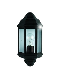 Searchlight® I Външен аплик Maine - черен метал и прозрачно стъкло I 1 x E27 - 280BK - Цена | LEDs4economy 2