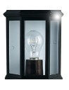 Searchlight® I Външен аплик Maine - черен метал и прозрачно стъкло I 1 x E27 - 280BK - 3