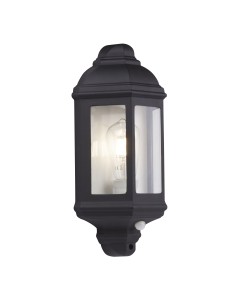 Searchlight® I Външен аплик Maine - черен метал и прозрачно стъкло I 1 x E27 - 280BK-PIR - Цена | LEDs4economy