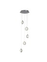 Searchlight® I Quartz полилей - хром и балончесто стъкло I 5 x LED - 28701-5CC
