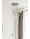 Searchlight® I Quartz полилей - хром и балончесто стъкло I 5 x LED - 28701-5CC - 5