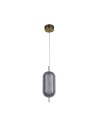 Searchlight® I Capsule LED Пендел, сатениран месинг и акрилен абажур I 1 x LED - 28803SB - 2