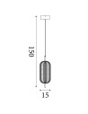 Searchlight® I Capsule LED Пендел, сатениран месинг и акрилен абажур I 1 x LED - 28803SB - 4