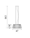 Searchlight® I Полилей Tiara - хромиран метал и прозрачно стъкло I 5 x E14 - 2895-5CC - 4